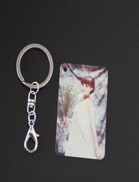 sublimation aluminum rectangle blank keychains transfer printing key ring consumables two sides can printed new arrival7739619