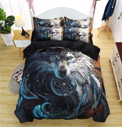 Tribal Wolf Bedding Set Warrior Wolf Printed Duvet Cover Pillowcase Twin Queen King Size Bed Cover Home textile5236216