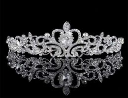 Hair Clips Barrettes Vintage Handmade Silver Color Gliter Rhinestone Tiara Crown Princess Alloy Comb Birthday Women Wedding Acce2957836