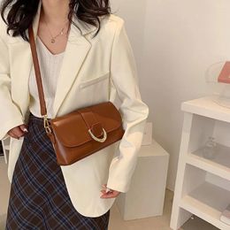 Shoulder Bags Women's For 2024 Trend Female Crossbody Bag Simple PU Leather Shopper Black White Brown Khaki