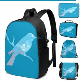 Backpack Funny Graphic Print Transgender Pride Bird On Branch USB Charge Men School Bags Women Bag Travel Laptop