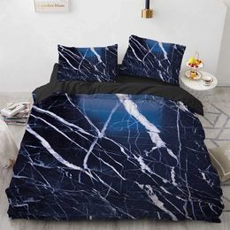 Bedding sets Marble large down duvet cover with cool black and white texture pattern bedding set suitable for 23 polyester duvet covers for teenagers and adults J2405