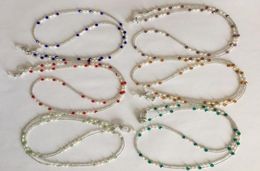 6 pieceslot assorted colored fresh water pearl and glass beaded eyeglass necklace chain retainer holder4568032