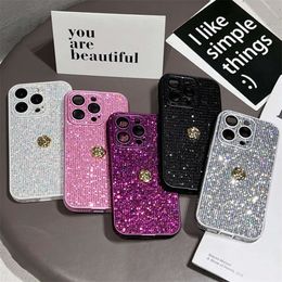 Luxury Diamond Camellia Suitable for iPhone 14pro Phone iPhone 15promax Full Pack 13/12 Protective Case