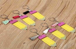 Personalized Blank Letters Tassel Key Ring Teacher039s Day Gifts Pencil Key Chain Acrylic Keychains Favor Festival Decor HWB8807955518