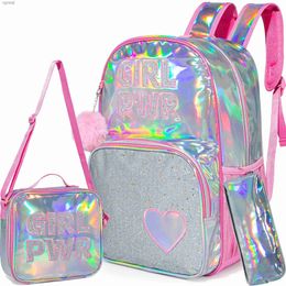 Backpacks Girls backpack school backpack childrens transparent backpack primary school student full-size travel bag with lunch box WX