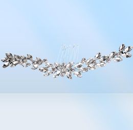 Stunning Art Deco Vintage Silver Clear Rhinestone Crystal Flower Wedding Hair Comb Bridal Headpiece Hair accessories Bridesmaids J8305713