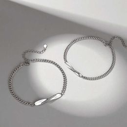 Hanyi New Mobius Coppia Bracciale Small High Sense S925 Regalo per manici per bracciale in argento sterling