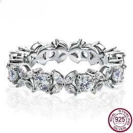 Band Rings 925 sterling silver Marquis cut white sapphire set featuring a high carbon diamond ring made of mullite and exquisite wedding gifts J240508