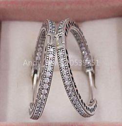 Andy Jewel Authentic 925 Sterling Silver Studs Hearts Of Hoop Earrings Clear Cz Fits European Style Jewellery 296319CZ6873868