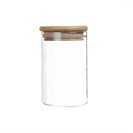 Storage Bottles 3 Pieces Glass Jars Sealed Bottle Jar Home Bar Kitchen Sugar Tea Bag Coffee Bean Container With Bamboo Lid
