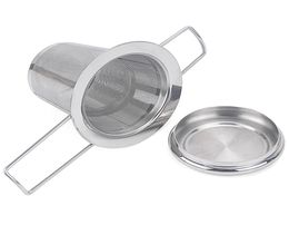 Teapot tea strainer with cap stainless steel loose leaf tea infuser basket filter big with lid9562361