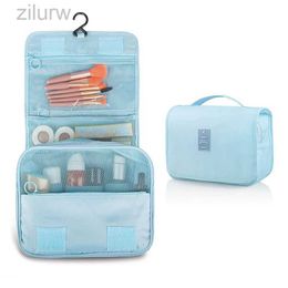 Cosmetic Bags Portable toilet face bag with hook waterproof womens bathroom storage box large capacity travel makeup bag d240425