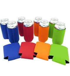 Blank Neoprene Slim Beer Can Cooler Tall Stubby Holder Foldable Stubby Holders Skinny Beer Cooler Bags For 12oz Slim Energy8669719