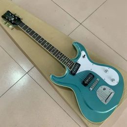 Guitar New!!Blue Electric Guitar 6 String Travel Guitar 39 Inch Solid Basswood Body High Quality Guitarra Maple Neck Musical Instrument
