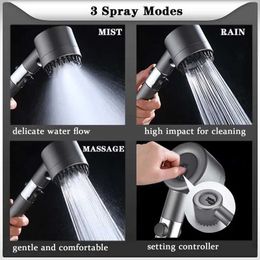 Bathroom Shower Heads High Pressure Strong Current Shower Head Water Saving Shower with Water Filter 3 Mold Knobs Controllable Hand Shower Bathroom
