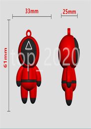 2021 TV Squid Game Keychain Popular Toy Anime Surrounding Wooden People Pontang PVC Keychains Friends Halloween Party Favour Gi5460564