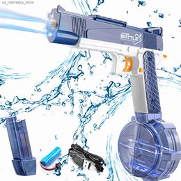 Sand Play Water Fun Electric Gun Toy Glock Pistol Rechargeable Automatic Squirt Guns Outdoor Summer Shooting Toys for Kids Adults Beach 240416 Q240408