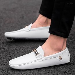 Casual Shoes High Quality Slip-on Leather Loafers Men Soft Driving British Style Flats Walking Suede Summer