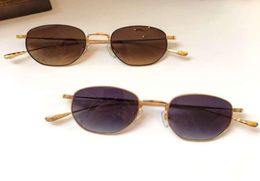 Metal Gold BONE PRONE frame sunglasses Brown Shaded Women sunglasses Sun glasses Shades lunettes de soleil New With Box6125583