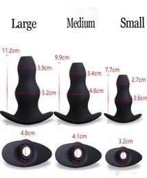 Hollow butt plug anal speculum soft silicone buttplug g spot anus plugs enema anal cleaning sex toys for men and w2625031
