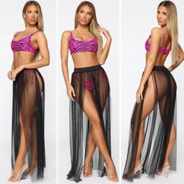 Beach Wear Long Lower Body Straps Transparent Sexy Skirt Cover-up Casual Vacation 2024