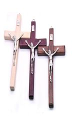 Pure Handmade Wooden Crucifix Christ Suffering Icon Icon Religious Prayer Hand Holding Cross Pendant2526260