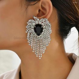 Dangle Earrings Luxury Design Heart Tassel Chain AlloyBig For Women Fashion Vintage Ethnic Style Elegant Pendant Resin Jewelry
