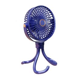 Portable Fan For Stroller 5-Speed Rechargeable Tripod Fan With Night Light Quiet Handheld Travel Fan For Car Seat Crib 240423