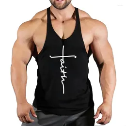 Men's Tank Tops Brand Gym Clothing Cotton Singlets Canotte Bodybuilding Stringer Top Men Fitness Shirt Muscle Guys Sleeveless Vest Tanktop