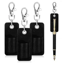 Pen Holder Retro Keychain Storage Sleeve Pouch Protector Keyring For Badge Or Neck Lanyard