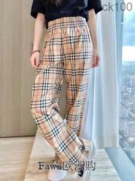 Top Level Buurberlyes Designer Pants for Women Men Classic Plaid Patchwork Black Side Straight Leg Pants Casual Pants with Original Logo