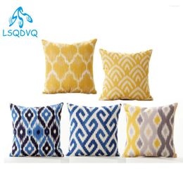 Pillow Blue Yellow Geometric Stripe Wave Colorful Decorative Pillows Case Sofa Home Decor Cover Lumbar Waist