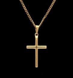 Hiphop Stainless Steel Chain Goldplated Cross Men Pendant Necklace Jewelry Necklace Nice Gift Women039s Sweater Chain Fashion 8620507