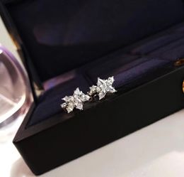 Fashion2020 early spring series asymmetric flower cluster earrings S925 silver plated 18K gold white gold diamond earrings never 5326240