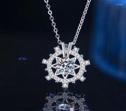 Pendant Necklaces Trendy S925 Silver 1ctColor VVS1 Moissanite Necklace Women Jewelry Geometric Diamond Clavicle Neckalces3534782