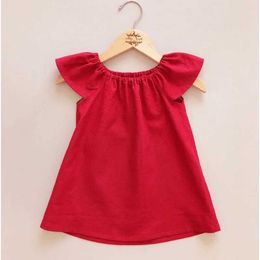 Girl's Dresses Summer Baby Dress Pure Cotton Simple Girl Home Dress Pure Cotton Childrens Dress Casual Childrens Loose DressL2405