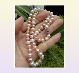 Buy pearl jewelry 78mm south sea white pink purple multicolor pearl necklace 18quot 14k8945424