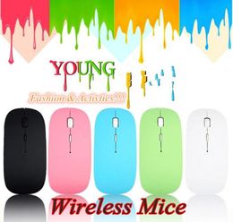 wireless mouse ultra thin usb optical 2 4g receiver super slim mouse for computer pc laptop desktop whole mouse 1pcs lot2828196