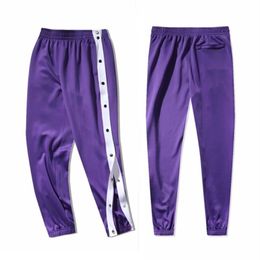 Running Pants Women & Men Button Double Side Opening Training Sports Jogging Fitness Baseball Basketball Court Trousers 2100