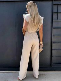 2K6L Women's Jumpsuits Rompers 2024 Summer Short Sle Wide Leg Jumpsuit For Women Elegant Romper Vintage Streetwear Jumpsuits Overalls Women Jump Suit Woman d240507