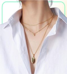 Pendant Necklaces Stainless Steel Geometric Multi Layer Stacked Necklace Women039s Clavicle Neck Chain For Women Punk Accessori2131881