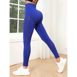 Women's Leggings Womens Mesh Fitness Underpants Sexy High Waist Hollow Underpants Solid Colour Running Breathable Fashion Underpants Y240508