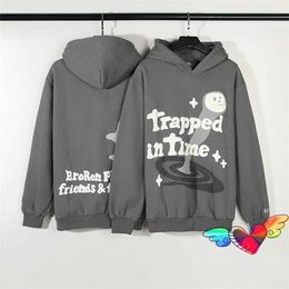 Men's Hoodies Sweatshirts 2023 Broken Planet Trapped In Time Hoodie Men Women Vintage Grey Family BPM Pullovers Fece H240508