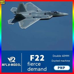 Xfly Xunfei Model Airplane Culvert Twin 40mm F-22 Raptor 4s Electric Rc Plane Toy Gift 240508