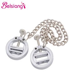 Belsiang Bdsm Nipple Clamps Chain Clips For Women Torture Nipple Clamps Bondage Adjustable Breast Stimulate Sex Toys For Couples Y5075833
