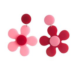 Acrylic Large Flowers Dangle Earrings for Women Trendy Jewelry Summer Cute Accessories3104780