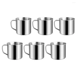 Wine Glasses 6 Pcs Children's Stainless Steel Water Cup Mug Camp Mugs Coffe Cups Unbreakable Drinking Campfire