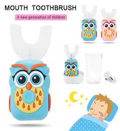 Electric Toothbrush Kids 3 Modes Rechargeable UShaped 360Degree Intelligent Automatic Cartoon Children039s Toothbrush G35471938857866