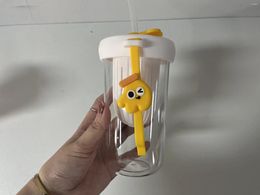 Water Bottles 500ml Bottle With Straw Lid Drinkware Mug Cute Built-in Philtre Summer Large Capacity Portable Juice Plastic Cups